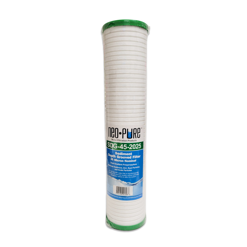 Neo-Pure SDG-45-2025 Grooved Polypropylene Sediment Filter– Water ...